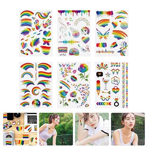 ABOOFAN 30PCS STALE STEY STILHER Decorações temporárias Tatuagens para o corpo Decalque LGBT Uma decoração de braço de orgulho falsa