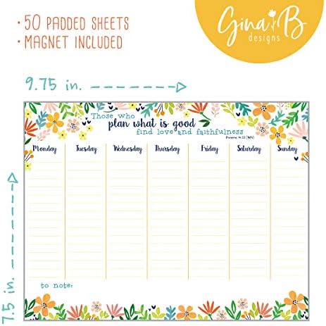 Bênçãos simples de Gina B Designs regozije Flowers Weekly Planner Pland com Escrituras
