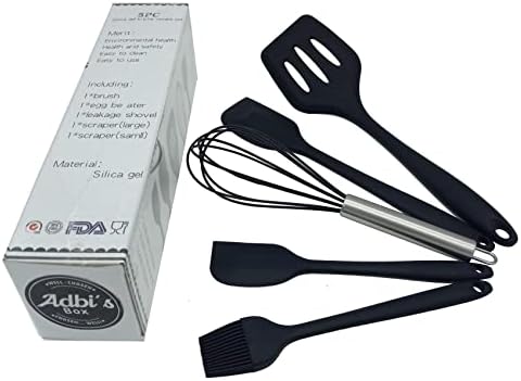 Conjunto de utensílios de cozinha de silicone - Espátulas resistentes ao calor, batedor, pincel - ferramentas de cozinha da ADBI