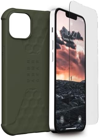 Urban Armour Gear UAG iPhone 13 Pro Max Case [tela de 6,7 polegadas] Emissão padrão, Olive & iPhone 13 Pro Max [Screen 6,7 polegadas] Premium Double Forforted Glass Shield Plus Screen Protector, Limpo