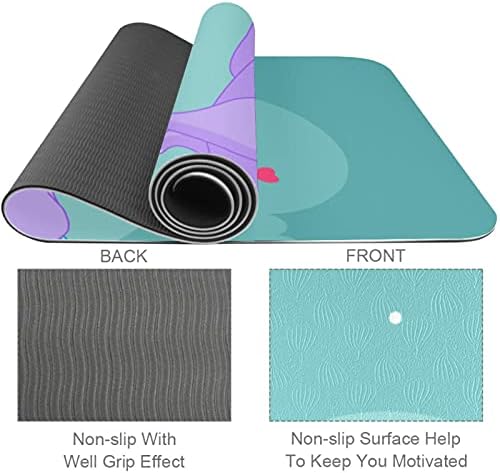 Yoga Mat Blue Unicorn Eco Friendly Non Slip Fitness Exerche Tapete para Pilates e exercícios de piso