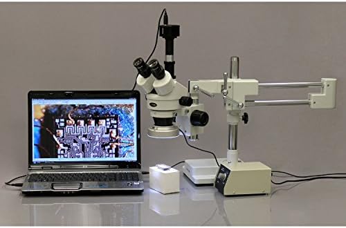 Microscópio de zoom estéreo trinocular profissional de estéreo SMSCOPE SM-4TX-80M, Microscópio ocular WH10X, ampliação