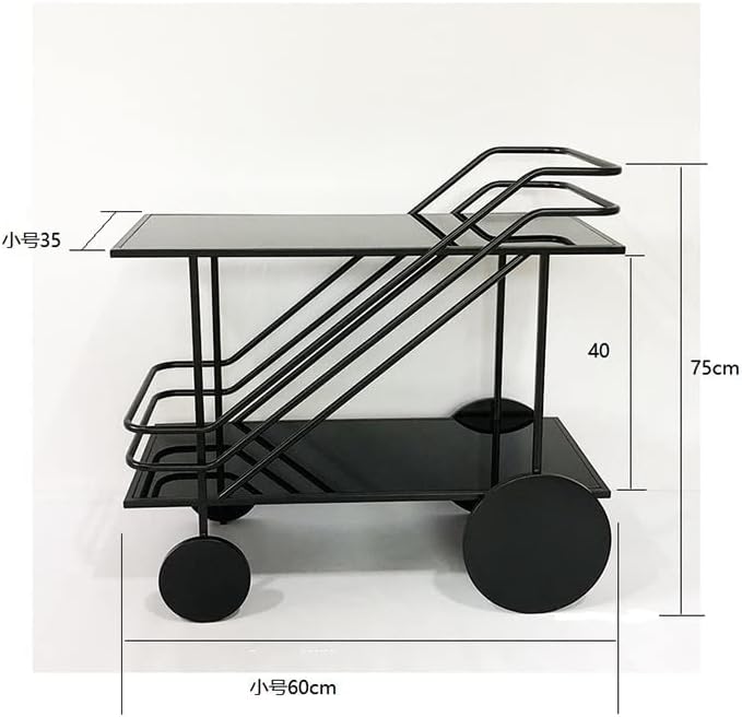 Dingzz Iron Dining Cart Office Tea Cart Showroom Hotel Station Wine Station Home Dining Glass Shelf