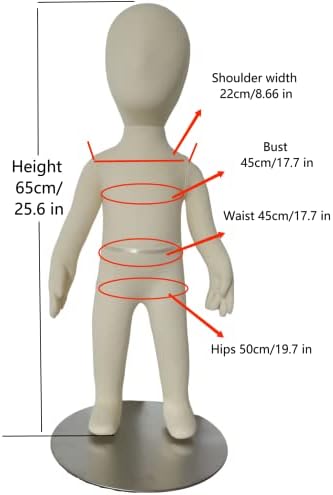 Mannequim flexível para bebês - 24 com cabeça 18½ sem cabeça - com base