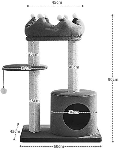 Apartamento de pelúcia de árvore de gatos de vários andares, torre de gatos para gatos internos, gatos gatos móveis de