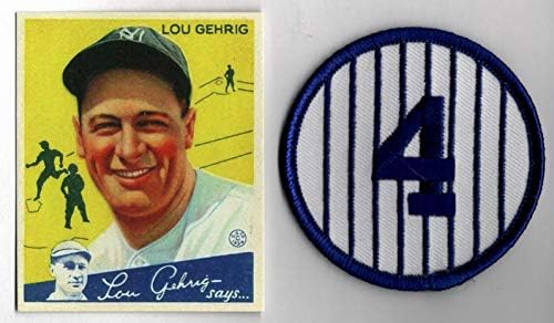 Lou Gehrig Hof 1934 Goudey 37 e NO 4 Patch New York Yankees Reimpressão - Cartão de beisebol