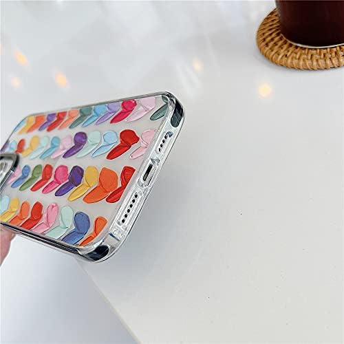 Moda Love Hearts Carinha de telefone clara para iPhone 13 Pro Max 6.7 Caso fofo de cor com capa de pára-choques embutida