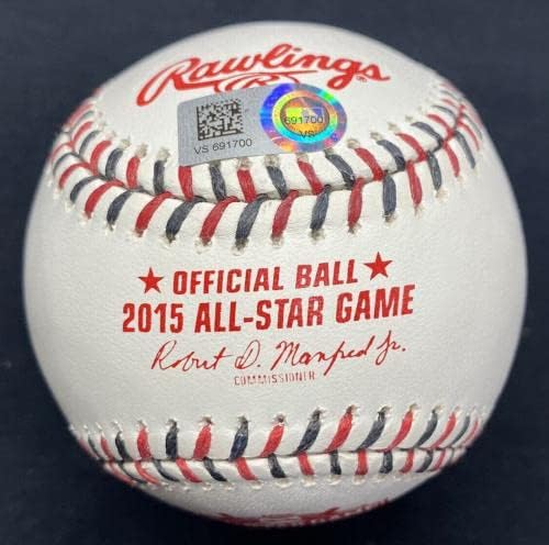 Mike Trout para trás ASG MVP assinado 2015 All Star Game Logo Baseball MLB Holo - Bolalls autografados