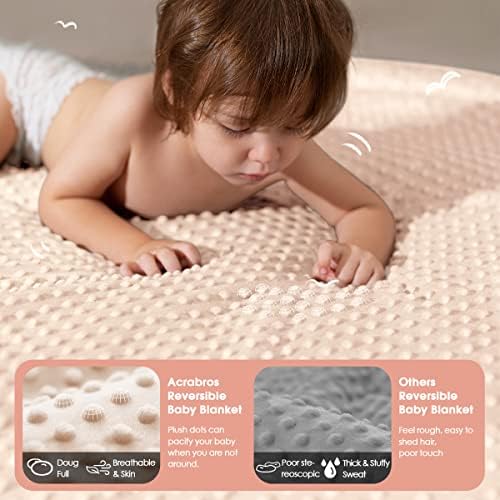 Cobertores de bebê acrabros para meninos grils, cobertor de arremesso de lã de lã unissex, macio macio reversível com backing pontilhado