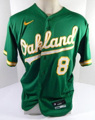 2022 Oakland Athletics Jed Lowrie 8 Game usado Kelly Green Jersey Walk Run 44 6 - Jogo usou camisas MLB