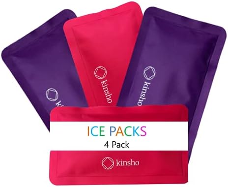Pacote de caixa de almoço bento para garotas crianças mulheres em roxo + 4 pacotes de gelo macio para lancheiras, bolsas, caixas de bento