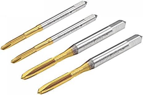 UXCELL SPIRAL POINT TAPS CONJUNTO M2.5 x 0,45 m3 x 0,5, HSS 6542 Máquina revestida de titânio Fluta reta Fluta parafuso