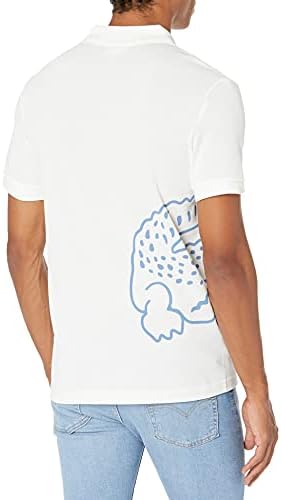 Lacoste Men's Short Manga Camisa Polo Graphic Men de manga curta Big Crocic