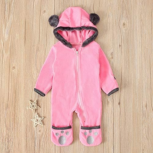 Hoodie Romper Ears Boys Boy Solid Cartoon Mumpsuit Roupe