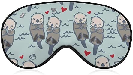 Funnystar Sea Otter Padrão Máscara de sono macia Tampa para os olhos para dormir Blocos perfeitos leves com cinta ajustável