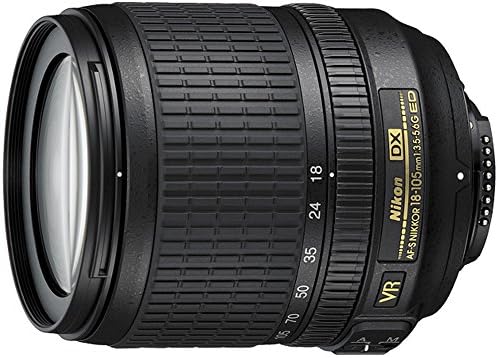 Nikon 18-105mm f/3.5-5.6g Ed AF-S VR DX Zoom-Nikkor Lente + 64 GB de filtro final e pacote de fotografia flash