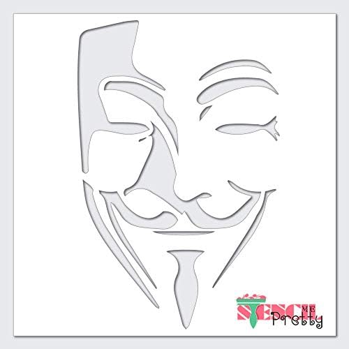 Guy Fox revolucionário máscara anônima Estêncil Melhor estêncil de vinil grande para pintar em madeira, lona, ​​parede,