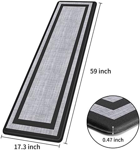 Tapete de cozinha e tapetes mattitudes e tapetes de cozinha almofadados, 17,3 x 59, tapetes de cozinha e tapetes