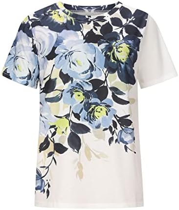 Manga curta 2023 Roupas Moda Crewneck Crewneck Floral Graphic Brunch Top Top para mulheres Summer Summer Fall Top 50 50