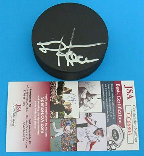 Derian Hatcher assinou o hóquei Puck ~ Detroit Red Wings ~ JSA CC66803 - Pucks autografados da NHL