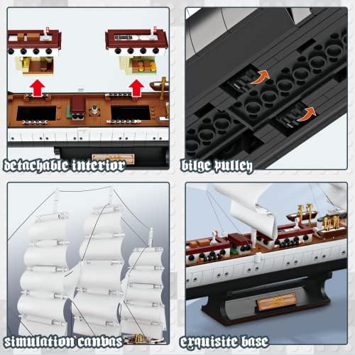 JMBRICKLAYER MODELOS KITS DE EMBUTAMENTO DE NAVIOS, brinquedos de construção de modelos de navios, conjunto de modelos