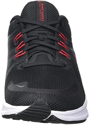 Nike Mens Quest 4 Running Shoes, preto/universitário vermelho-branco, 8