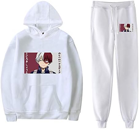 Qi pao unissex Todoroki shopto capuz de moletes define personagens de roupas esportivas, algodão estampado com capuz com capuz