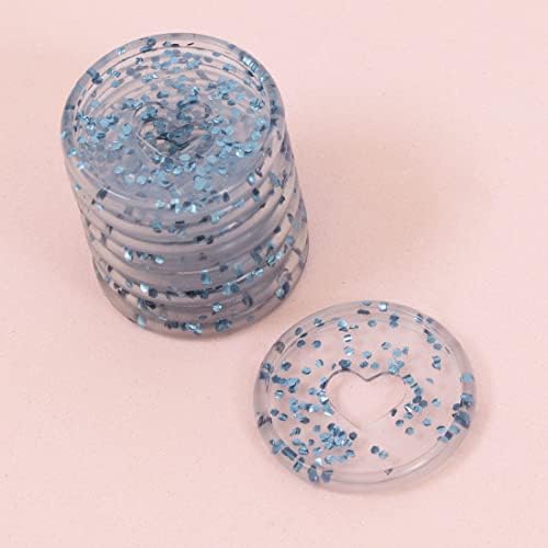 Craftelier - Ringos de disco de glitter de plástico M com coração cortado para encadernação de scrapbooking e outros artesanatos