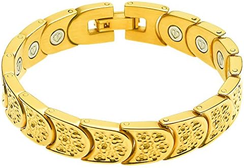 Divoti Garden Flower PVD Gold 316L Pulseira magnética para mulheres-7.0