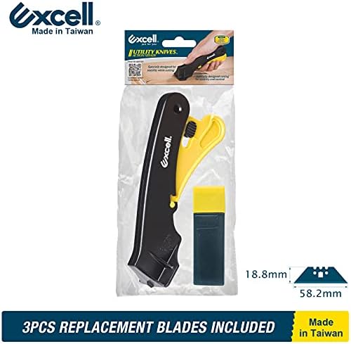 Excell Utility Knife Special para caixas abertas, cortadores de caixa com corte de estabilidade para faca de cortador de serviço pesado com lâminas de reposição para caixas