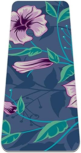 Mat de ioga extra grosso de 6 mm, flores roxas de glória matinal impressão e ecologicamente correto TPE Mats Pilates tape