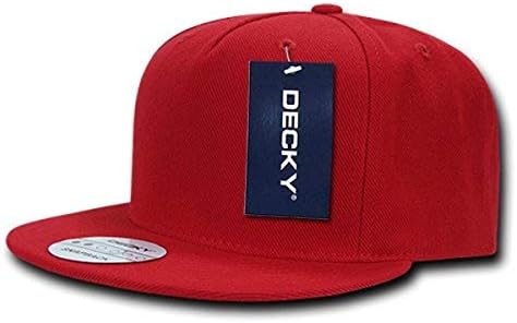 Decky 333-Red Bill 5 Painel Acrílico Snapback, vermelho