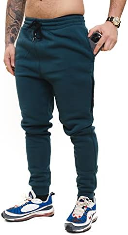 Q -Attive Men's Fleece diminuiu o Jogger - calça de moletom confortável e elegante para desgaste diário com 3 bolso