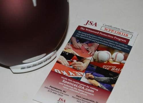 Johnny Manziel assinou o capacete de futebol maroon Mini JSA - Mini capacetes autografados da faculdade