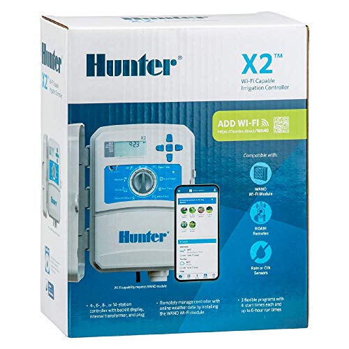 Hunter Industries Hydrawise X2 Controlador de irrigação ao ar livre de 8 estações