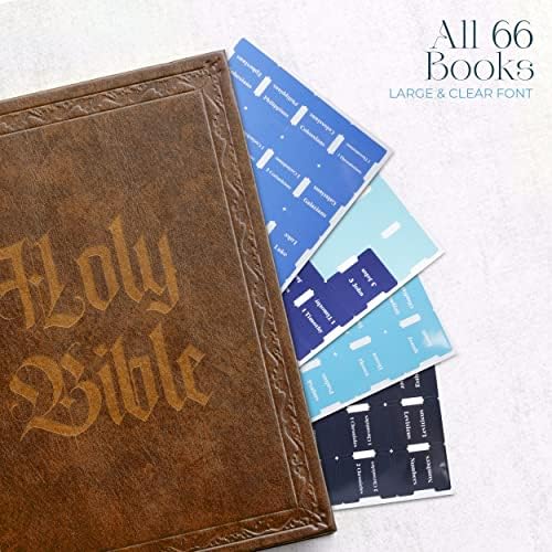 Guias de índice laminadas da Mimiclo Bíblia para Bíblia de Estudo com notas pegajosas transparentes, cor azul