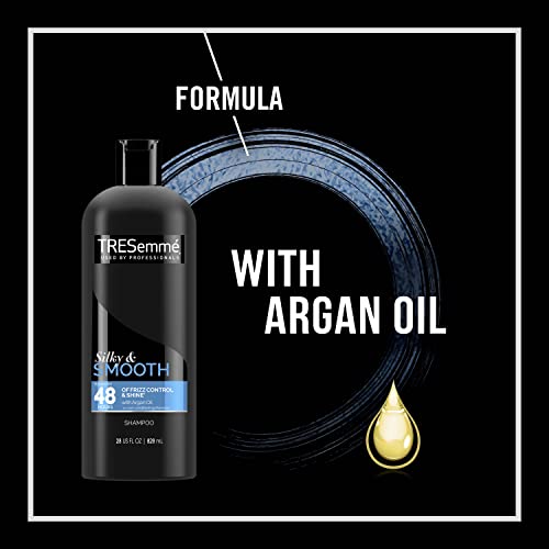 Shampoo e condicionador TRESEMME, sedoso e liso, óleo de argan com vitamina E, produtos de cabelo anti -frizz, 28 fl oz cada