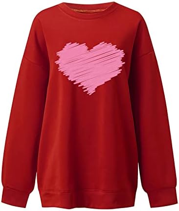 Presente do Dia dos Namorados para sua camiseta plus size Bling Heart Graphic Impresso camisetas camisas de manga comprida