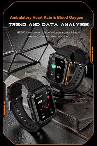 Loluka Military Smart Watch for Men atear/fazer chamadas Freqüência cardíaca Rastreador de sono 1.83 Tela de toque Mens smartwatch