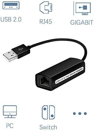Adaptador USB Adaptador USB 2.0 Adaptador de rede Adaptador DSL RJ45 Adaptador de rede 10/100 Mbps para laptop, Windows 10/7/9/8/me/2000/xp/Vista32/64,