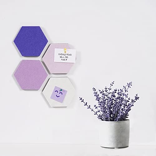 AFUMAZI 8PCS Hexagon sentiu a placa de cortiça Tecles autônicos Boletim Auto -adesivo Placa, Pin Board for Wall Decor Memons