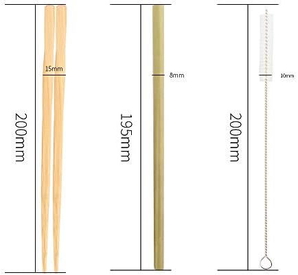 O conjunto de talheres de bambu ao ar livre de Ukumari inclui pequenos garfo reutilizáveis ​​de transportadores de carabadores,