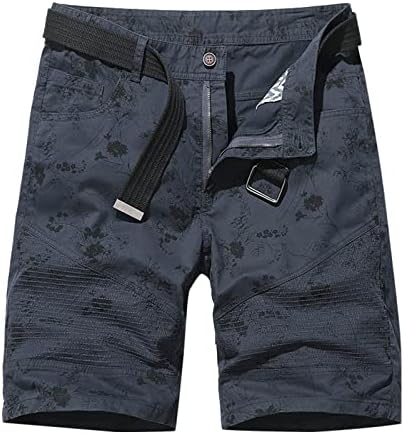 Miashui paisagismo calça calças masculinas casuais impressão reta de macacão ao ar livre calça shorts botão de bolso de bolso de bolso