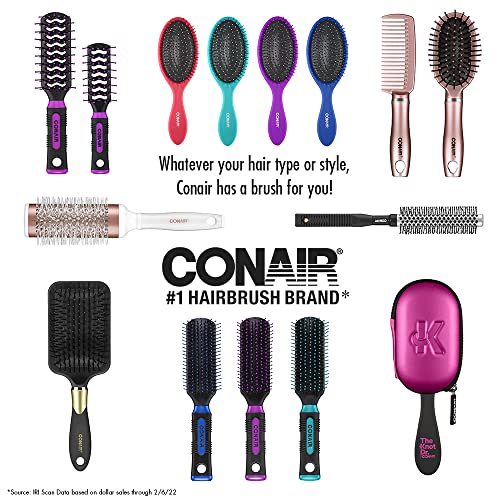 Massageador do Scalp de Conair e escova de cabelo de destrancação, dupla face, ideal para uso em cabelos molhados