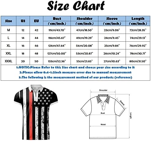 Camisas de polos masculinas de Ruiruilico plus size 2023 Patriótico 4 de julho Camisas de mangas curtas de verão Relax