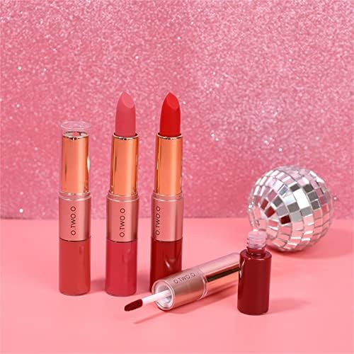 Lipstick for Women 2-em 1 Cabeça dupla fosca Lip Gloss Lasting Lasting não é fácil de desaparecer maquiagem de cosmestis all-in-one