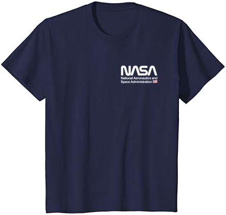 Camisa da NASA, logotipo do peito Logo Use Bandeira, Logotipo de Worms T-shirt da bandeira dos EUA