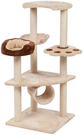 IRIS USA TRUSE DE CATO DE PLUSH DE 3 TIER com rede de poleiros e túnel de refúgio, Centro de Atividade de Kitty para gatos internos