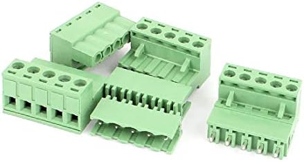 X-dree 4 pares verde 5p 5,08mm Espaçamento PCB parafuso Terminal Block Connector 300V 10a (4 pares verde 5p 5,08mm Spaziatura PCB