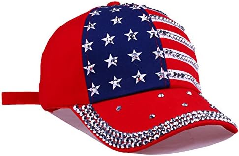 Cruoxibb EUA Bling Baseball Cap Sparkle American Flag Hat Men Mulheres Caps de Hip Hop